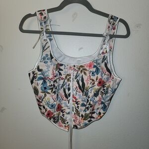 Floral Fitted Bustier Tank Top